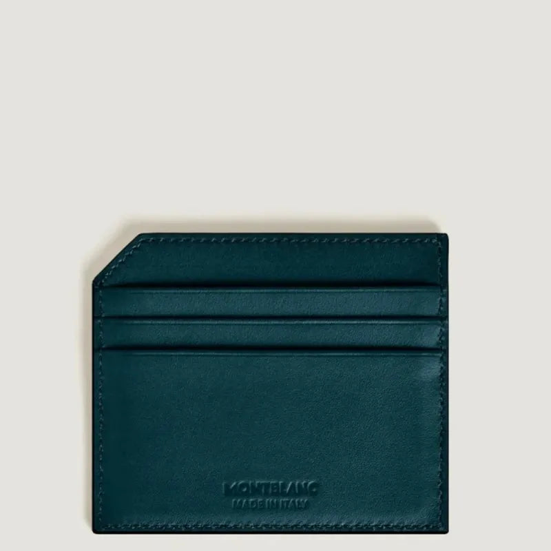 Montblanc Portacarte 6 Tasche in Pelle Azzurra 198755