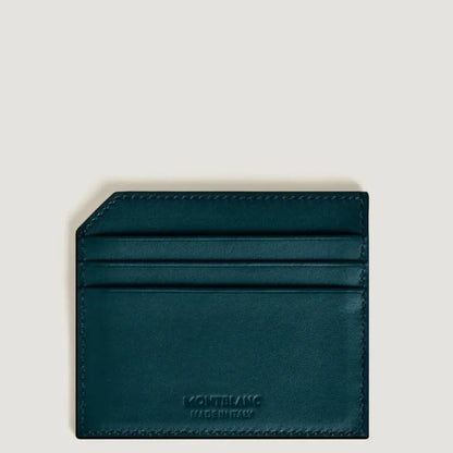 Montblanc Portacarte 6 Tasche in Pelle Azzurra 198755