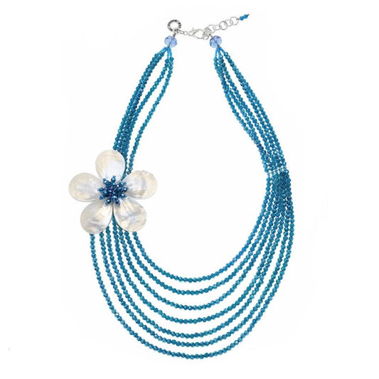 Ottaviani Collana con Fiore in Madreperla e Cristalli