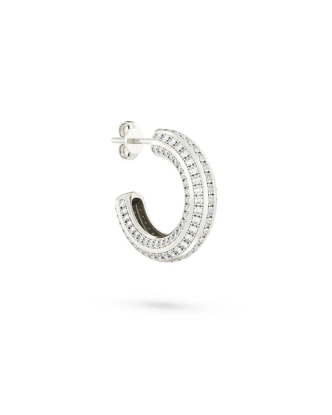 Amabile Orecchino Singolo Hoop Stripe - Argento