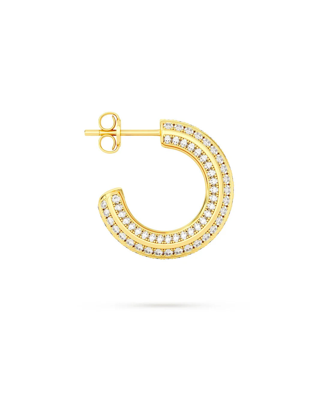 Amabile Orecchino Singolo Hoop Stripe Placcato Oro
