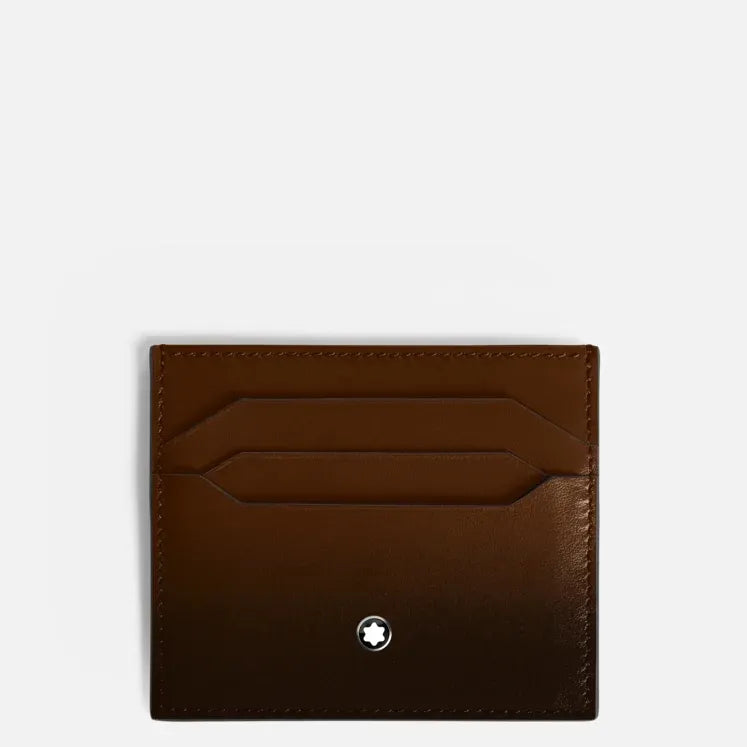 Montblanc Porta carte Meisterstück a 6 Scomparti in Pelle Marrone Sfumata 220319