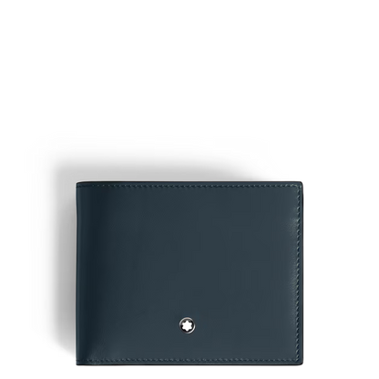 Montblanc Portafoglio 6 Tasche in Pelle Blu Meisterstück 220446