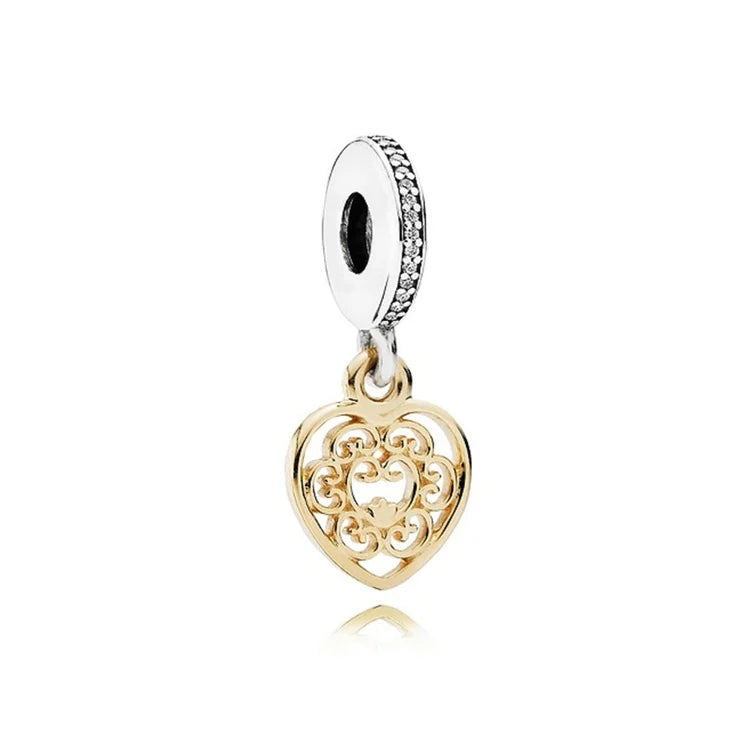 Pandora Charm Cuore Pendente in Oro 14 Kt