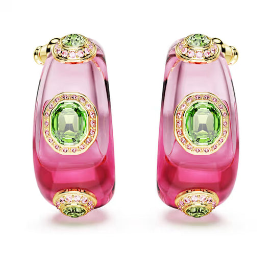 Swarovski Orecchini A Cerchio Dulcis Rosa
