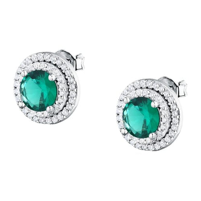 Morellato Orecchini con Zircone Verde e Giro di Zirconi Bianchi