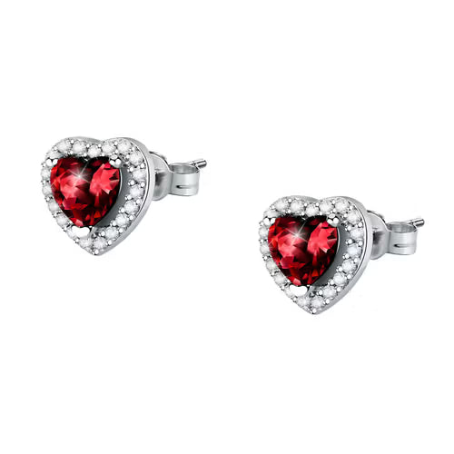 Morellato Orecchini Nobile Cuore con Zircone Rosso