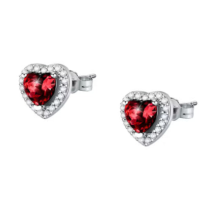 Morellato Orecchini Nobile Cuore con Zircone Rosso