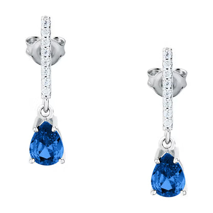 Morellato Orecchini Pendenti con Zircone Blu A Goccia