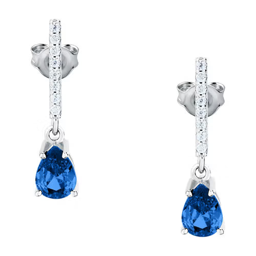 Morellato Orecchini Pendenti con Zircone Blu A Goccia