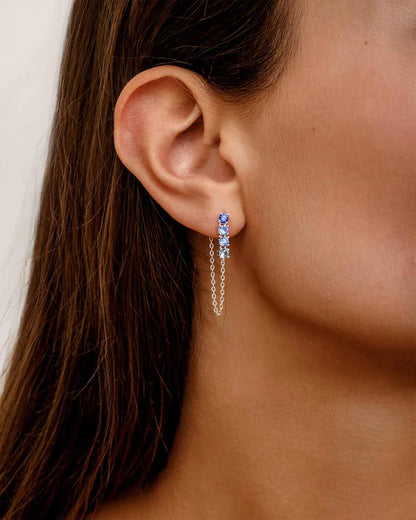 Amabile Orecchino Singolo Bond Light  Argento / Blu