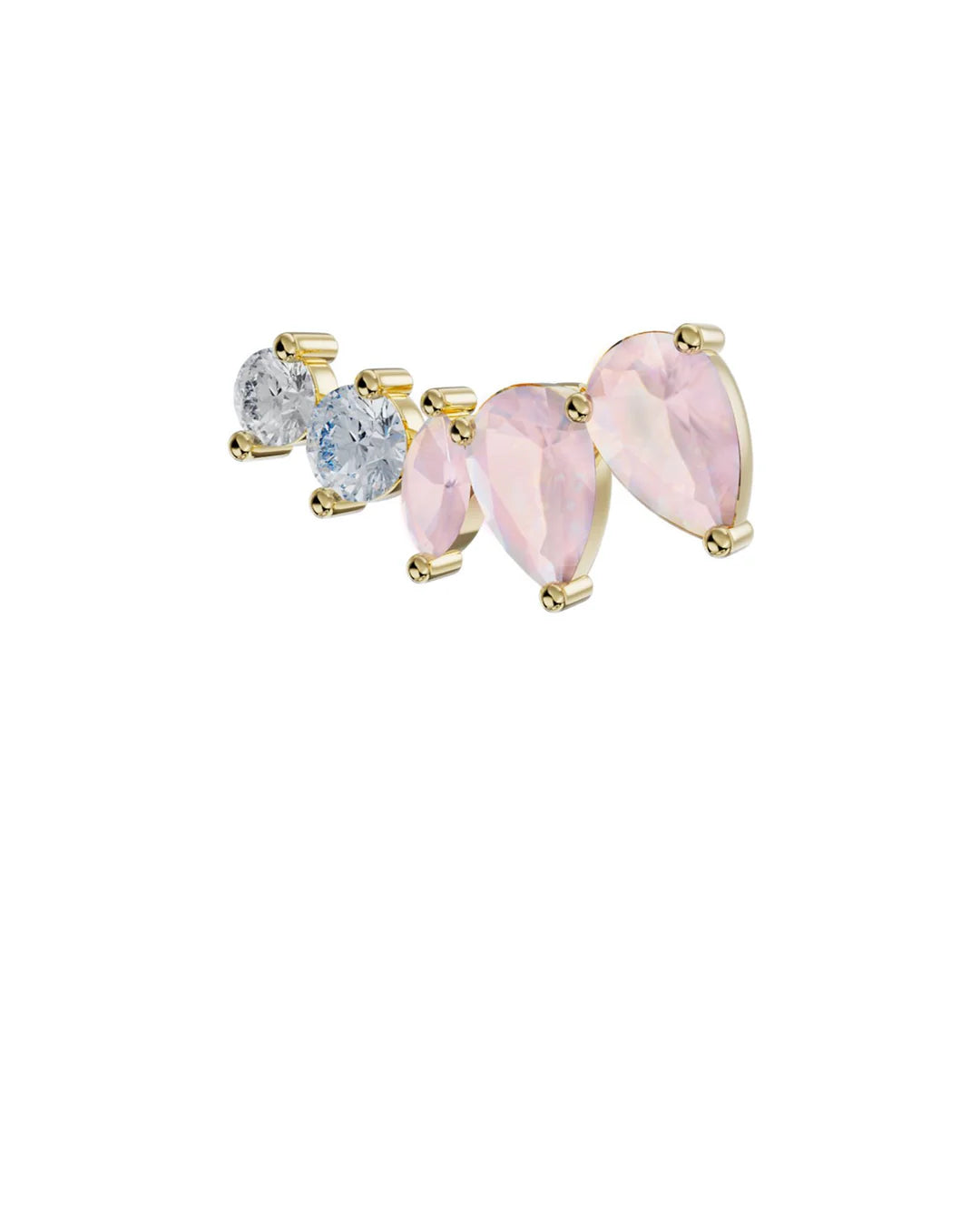 Amabile Orecchino Singolo Floral - Placcato Oro
