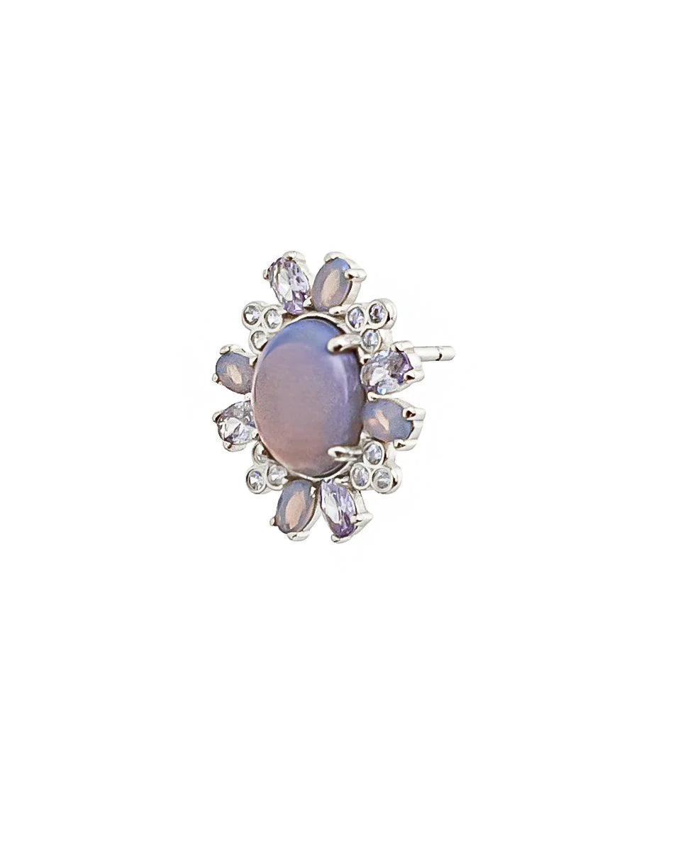 Amabile Orecchino Singolo Lilac Sinistro Argento