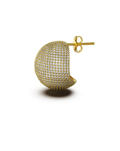 Amabile Orecchino Singolo Orecchino Sfera Pavé Placcato Oro