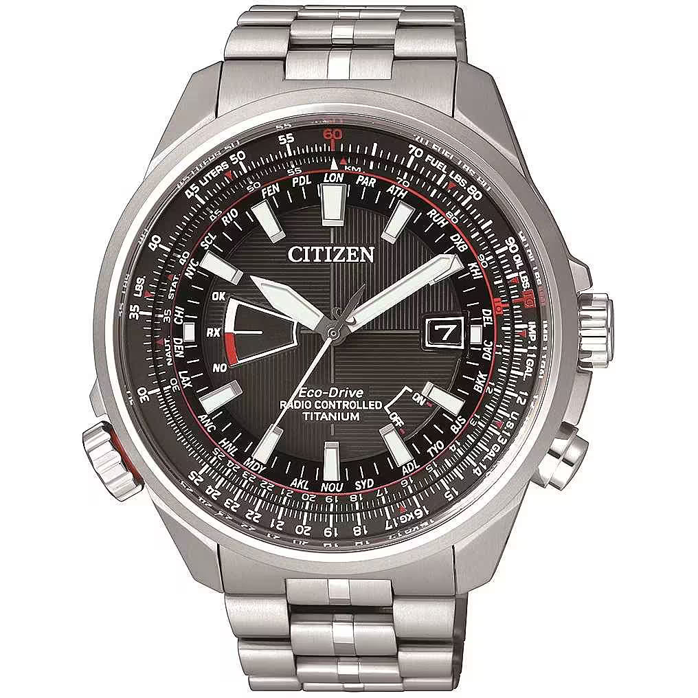 Citizen Orologio Uomo Radiocontrollato Pilot Nero CB0140-58E