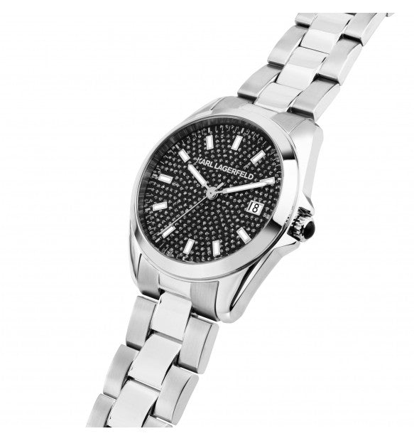 Karl Lagerfeld Orologio Donna Con Sfondo Con Zirconi Neri