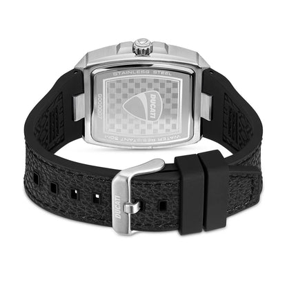 Ducati Orologio Corse Solo Tempo Acciaio e Pelle Nera