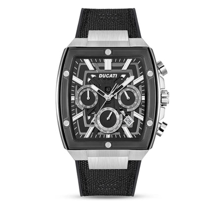 Ducati Orologio Corse Crono Acciaio e Tessuto Nero