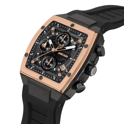 Ducati Orologio Corse Crono Acciaio Rosa e Silicone Nero