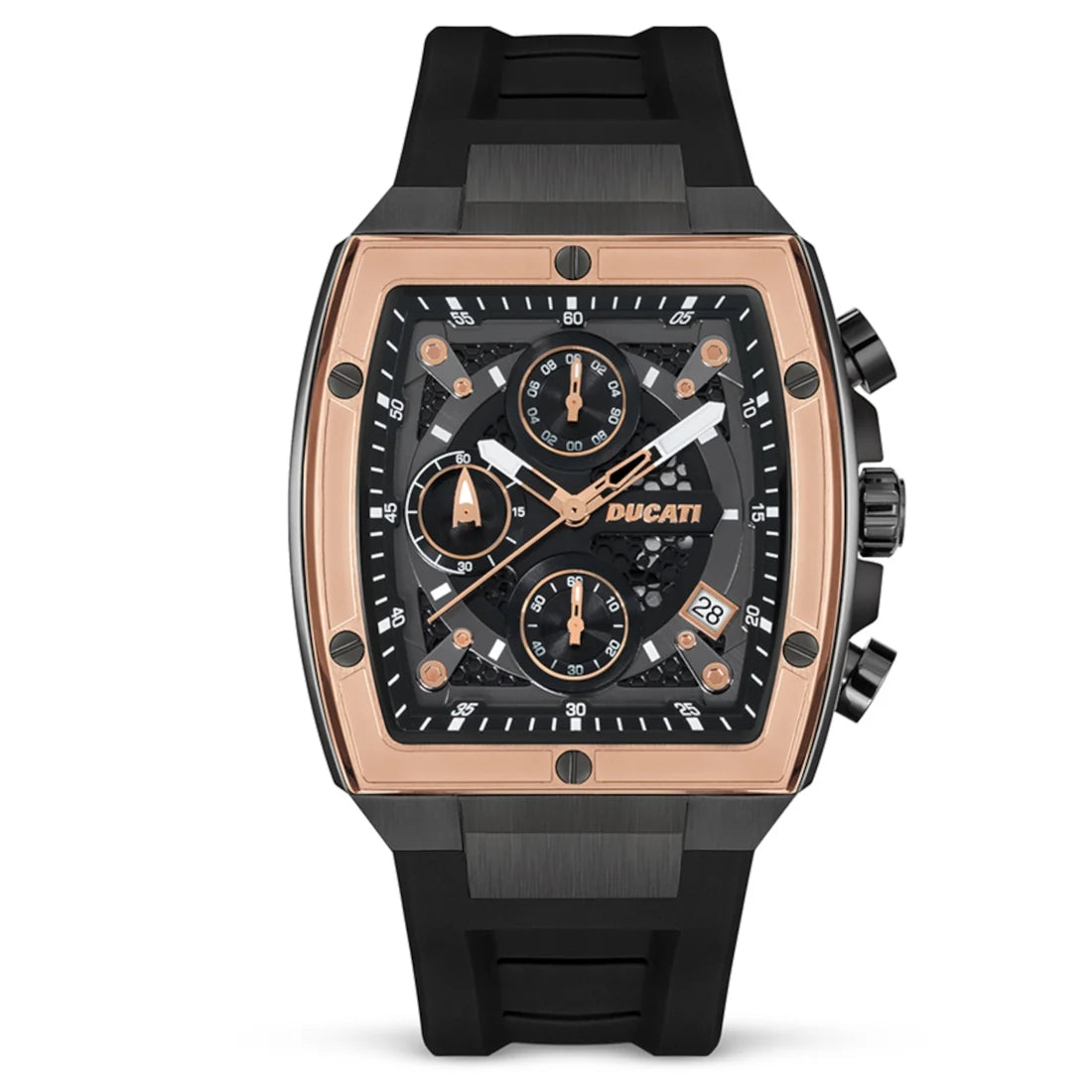 Ducati Orologio Corse Crono Acciaio Rosa e Silicone Nero