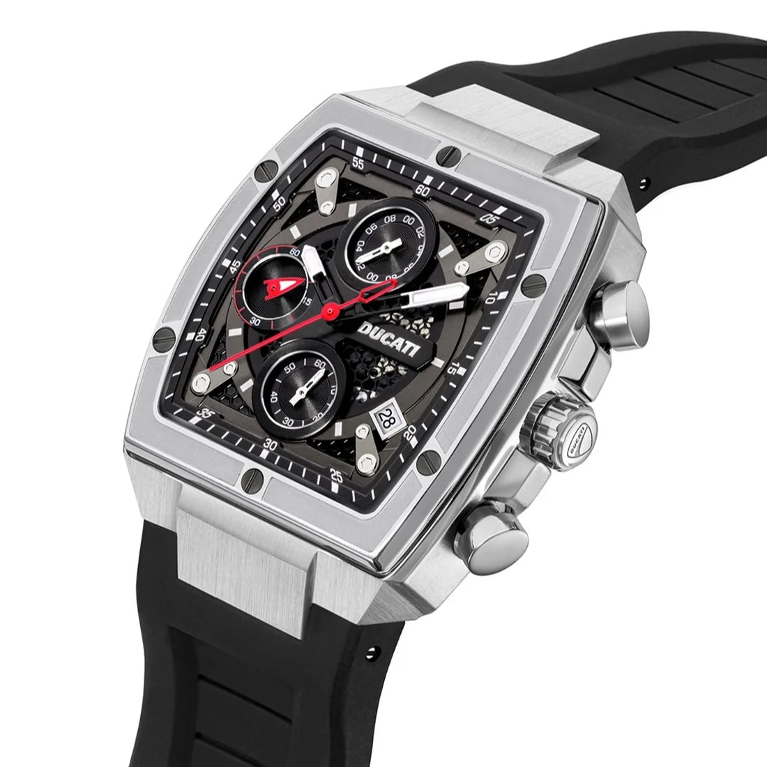 Ducati Orologio Corse Crono Acciaio e Silicone Nero