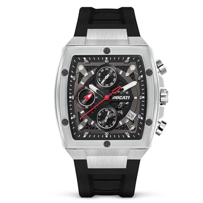Ducati Orologio Corse Crono Acciaio e Silicone Nero