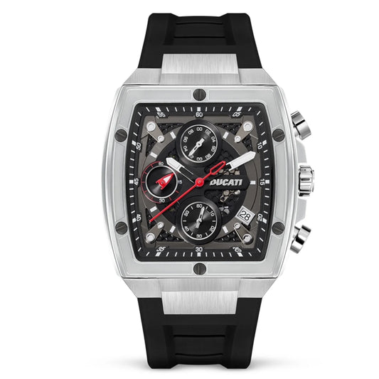 Ducati Orologio Corse Crono Acciaio e Silicone Nero