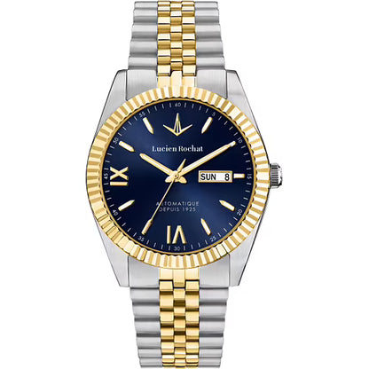 Lucien Rochat Orologio Da Uomo Automatico Bienne Blu E Dorato