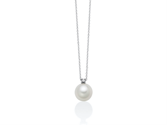 Miluna Collana con Perla 7-7,5 e Diamante in Oro 9kt