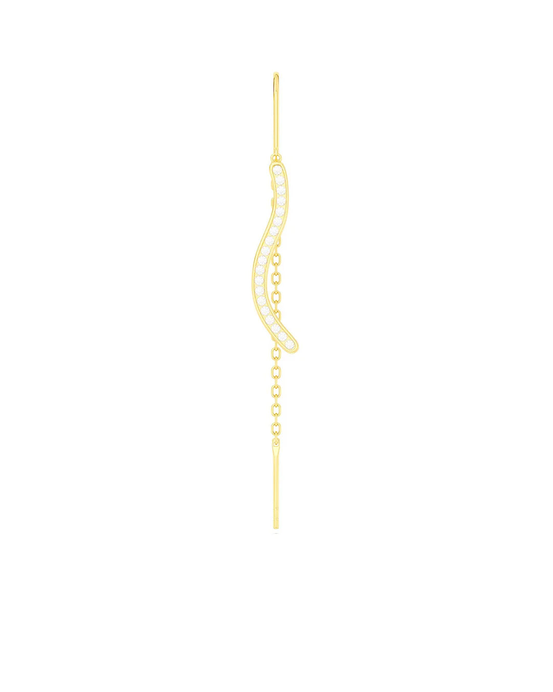 Amabile Orecchino Singolo Pendol Wavy Placcato Oro
