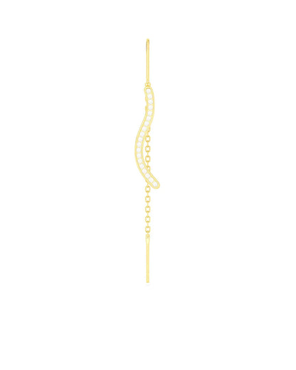 Amabile Orecchino Singolo Pendol Wavy Placcato Oro