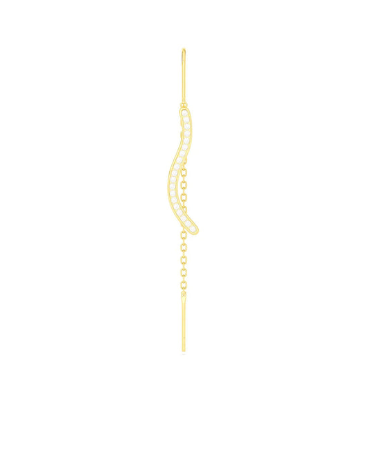 Amabile Orecchino Singolo Pendol Wavy Placcato Oro