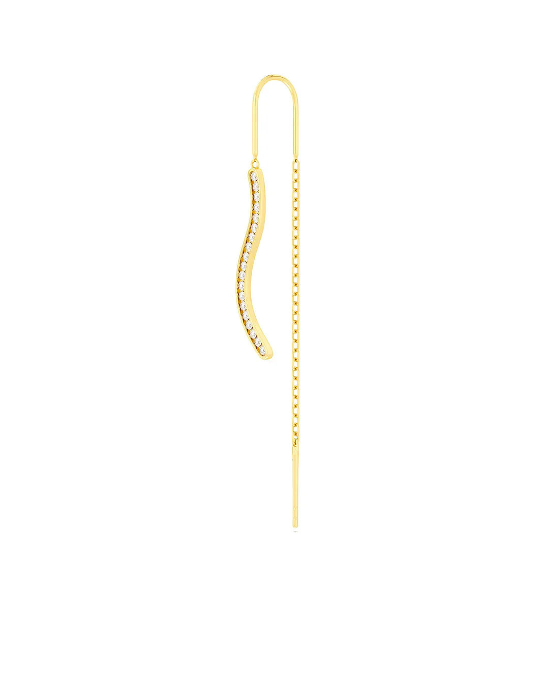Amabile Orecchino Singolo Pendol Wavy Placcato Oro