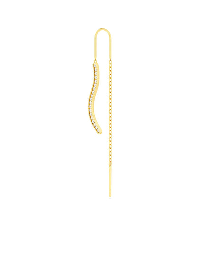 Amabile Orecchino Singolo Pendol Wavy Placcato Oro