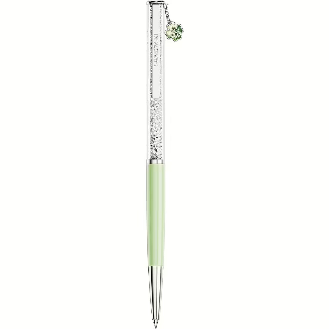 Swarovski Penna a Sfera Crystalline con Quadrifoglio Verde