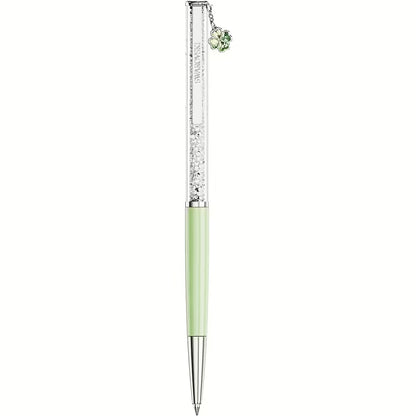 Swarovski Penna a Sfera Crystalline con Quadrifoglio Verde