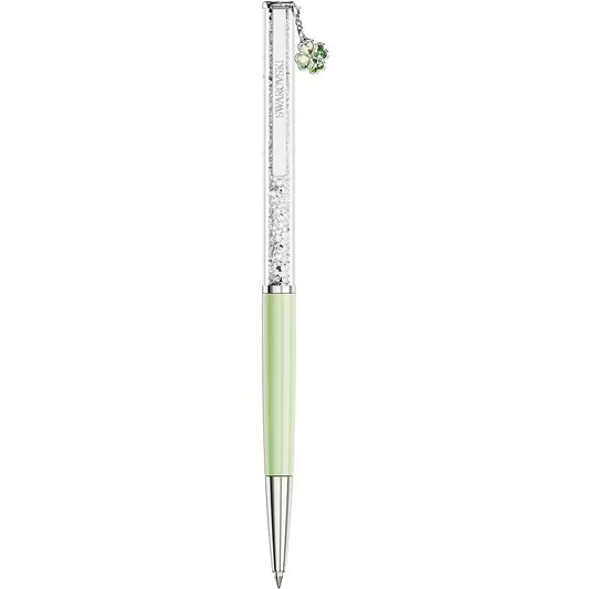 Swarovski Penna a Sfera Crystalline con Quadrifoglio Verde