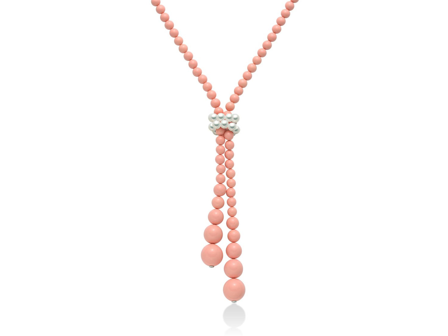 Miluna Collana Sciarpina in Corallo Rosa