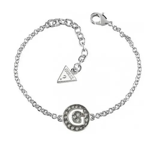 Guess Bracciale con Logo in Zirconi Neri