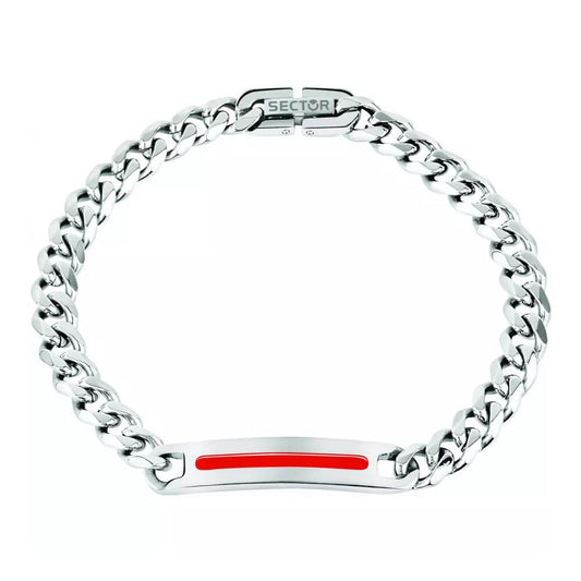 Sector Bracciale Uomo Con Targa Smaltata Rossa SZS41