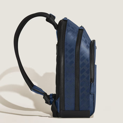 Montblanc Zaino Modello Grande con 3 Compartimenti in Pelle Extreme Blu 221134