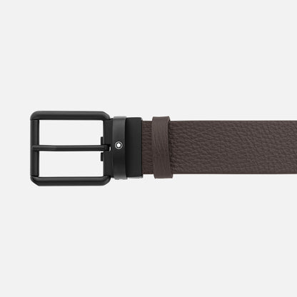 Montblanc Cintura reversibile in pelle marrone/nera da 35 mm 131187