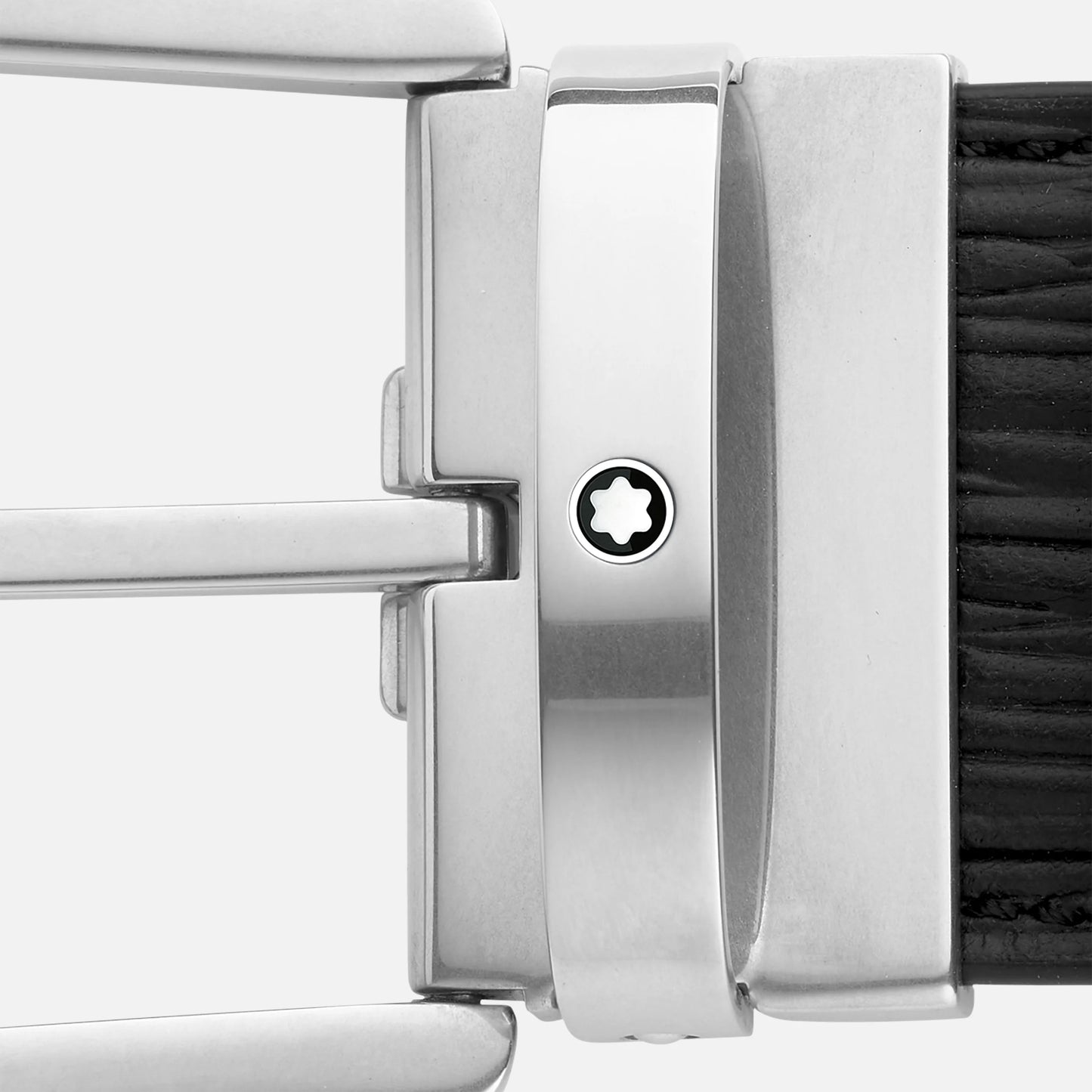 Montblanc Cintura in pelle stampata nera da 40 mm con fibbia a ferro di cavallo 131172