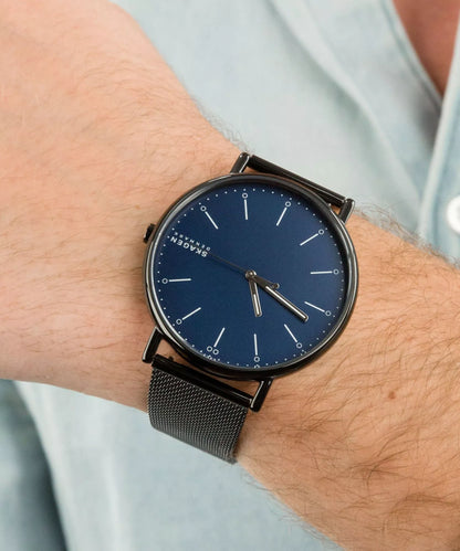 Skagen Orologio da Uomo Signatur Nero e Blu