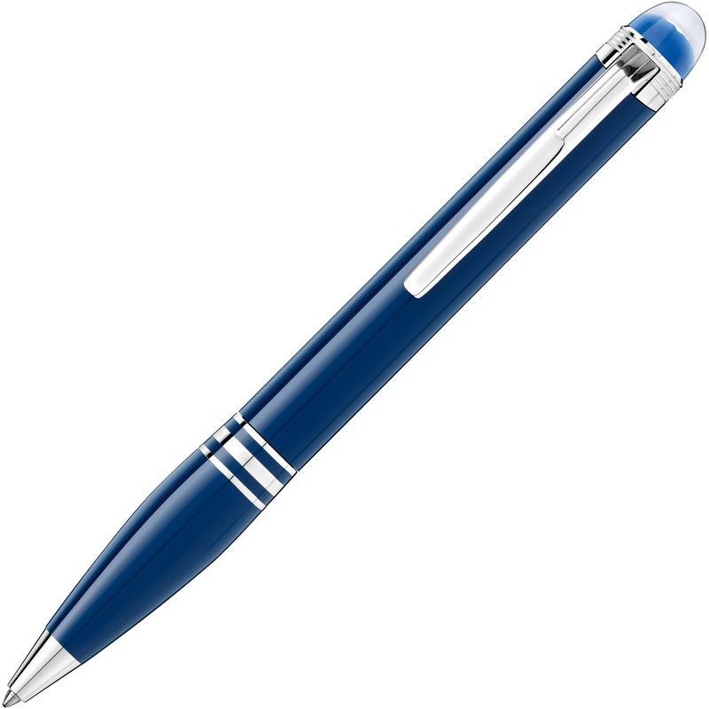 Montblanc StarWalker Blue Planet penna a sfera in pregiata resina blu e finiture in platino - Codice penna: 125292