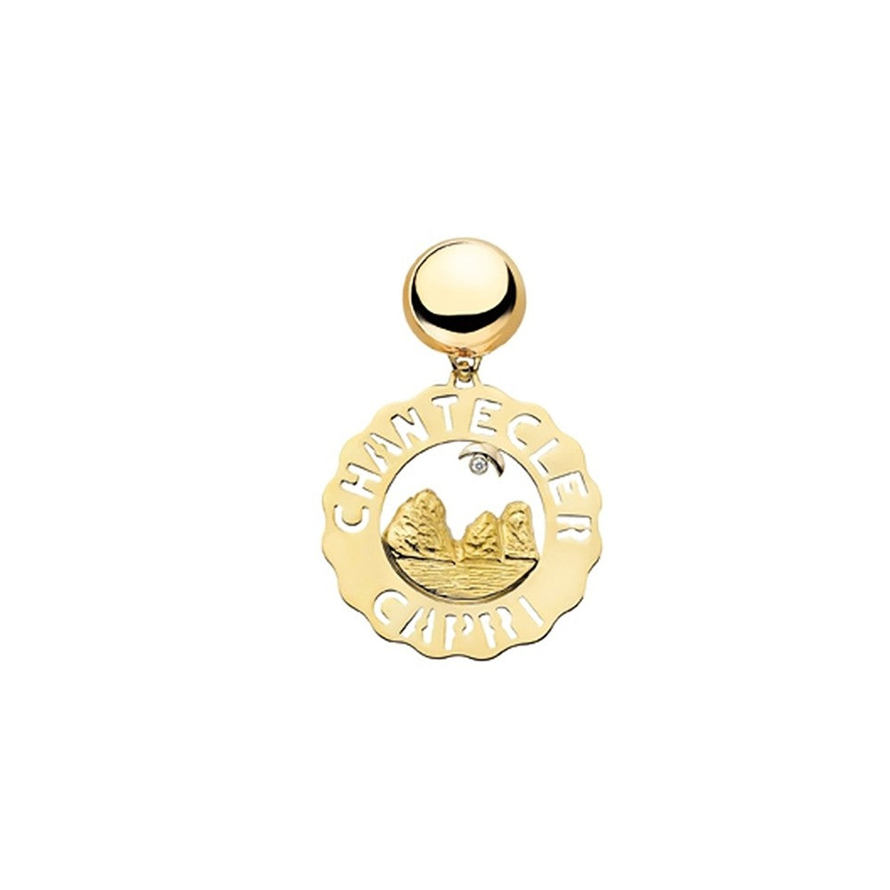 Chantecler Logo Mono Orecchino Grande Faraglioni In Oro E Diamante