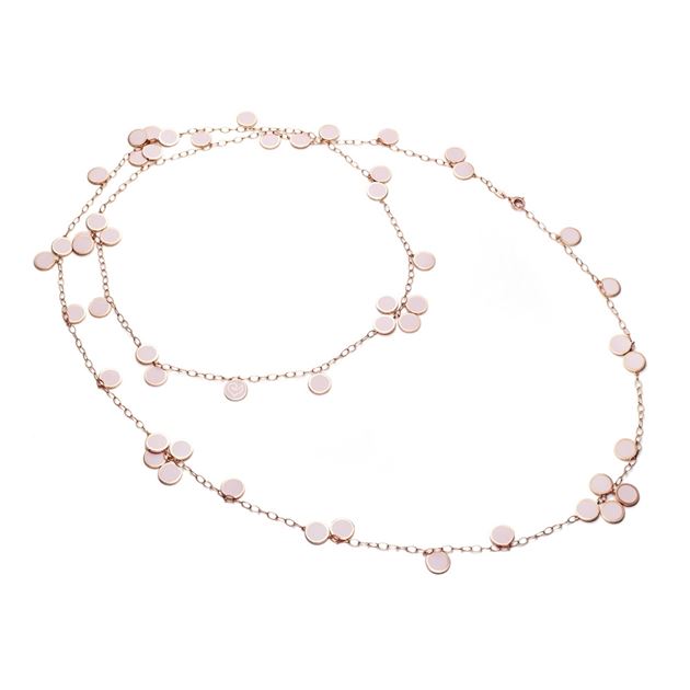 Chantecler Paillettes Collana Lunga In Oro Rosa