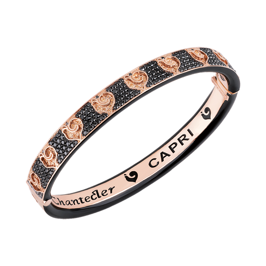 Chantecler Carousèl Bracciale In Oro Rosa Diamanti E Smalto Nero