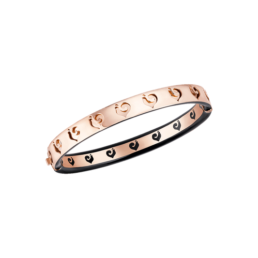 Chantecler Carousèl Bracciale In Oro Rosa Diamanti E Smalto Nero