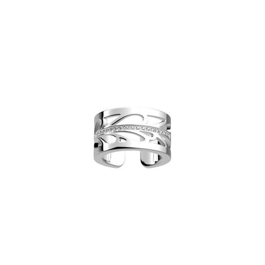 Les Georgettes Fontaine anello da 12 mm con finitura argentata e zirconi bianchi - Misura anello: 58 (16 taglia italiana) - Codice anello: 70342471608058